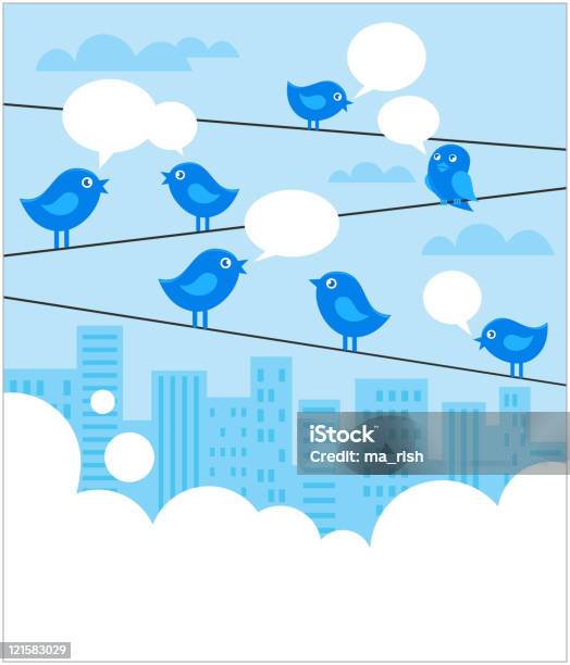 Social Network Background With Birds Stock Illustration - Download Image Now - Blue, Social Media, Backgrounds