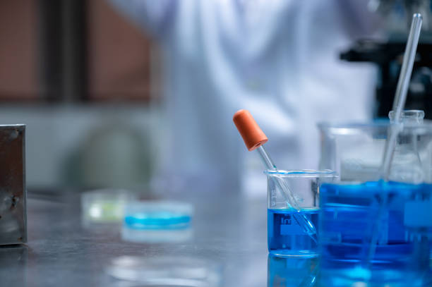 istock Chemical scientist Is developing an antiseptic from alcohol, alcohol product for anti-virus COVID-19 1215832335