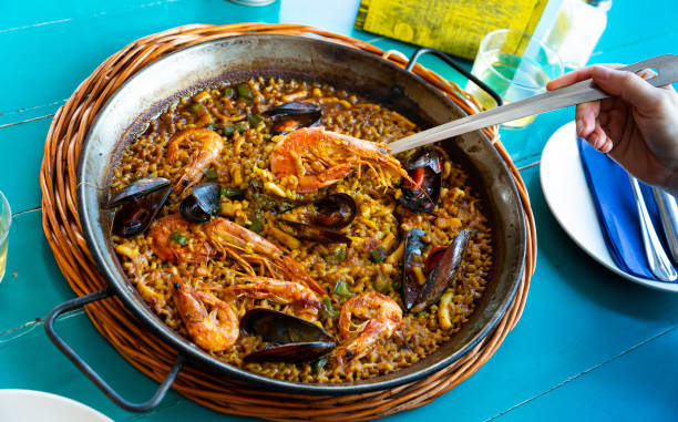 istock Paella in frying pan 1215832361