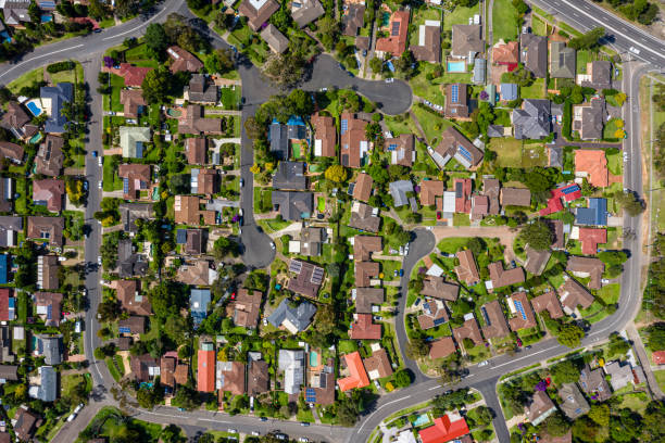 istock Sydney Suburb overhead perspective roof tops 1215836513