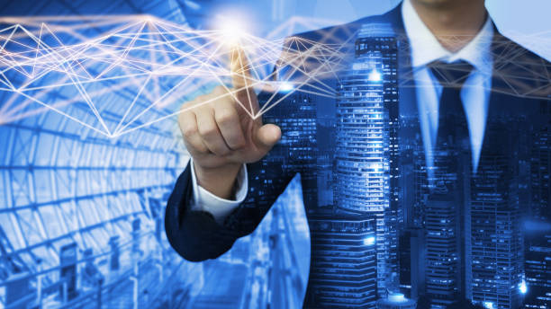istock Modern creative telecommunication and internet network connect in smart city. 1215837463