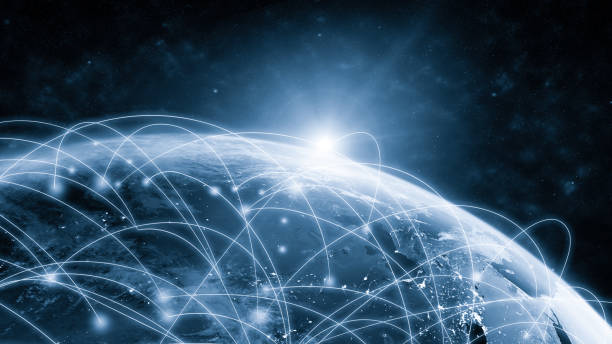 Global network modern creative telecommunication and internet connection. Global network modern creative telecommunication and internet connection. Concept of 5G wireless digital connection and internet of things future. global finance photos stock pictures, royalty-free photos & images