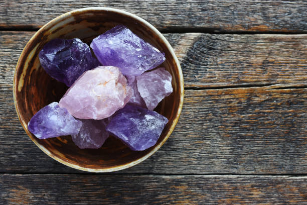 istock Amethyst and Rose Quartz Crystals 1215838693