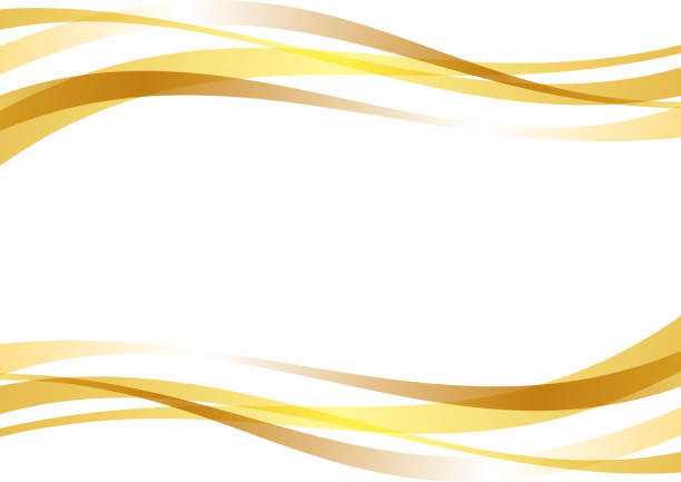 滑らかな曲線の抽象的な背景 - 金色 イラスト点のイラスト素材／クリップアート素材／マンガ素材／アイコン素材
