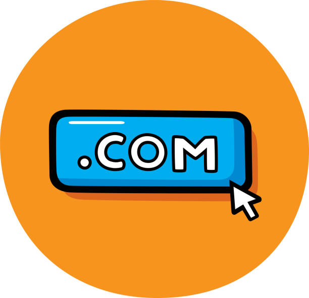 ilustrações de stock, clip art, desenhos animados e ícones de dot com button doodle - cursor arrowhead hyperlink symbol