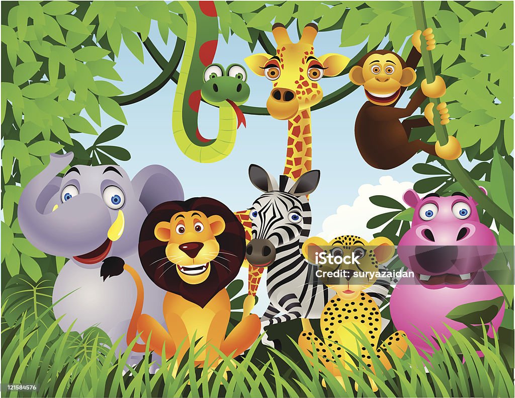 Ilustración de Animal En La Selva y más Vectores Libres de Derechos de  Animal - Animal, Viñeta, Safari - iStock
