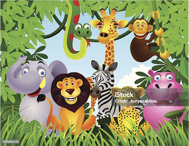 Animal In The Jungle Stock Illustration - Download Image Now - Animal,  Cartoon, Safari - iStock