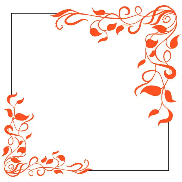 Vector illustration of decorative corner design element. frame for text