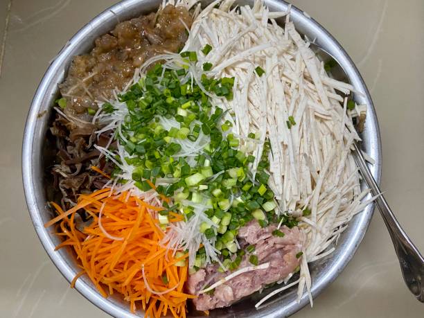 Vietnam a big bowl ingredient to make Vietnamese traditional spring roll