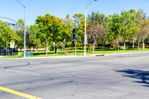 istock Street corner near park 1215852109