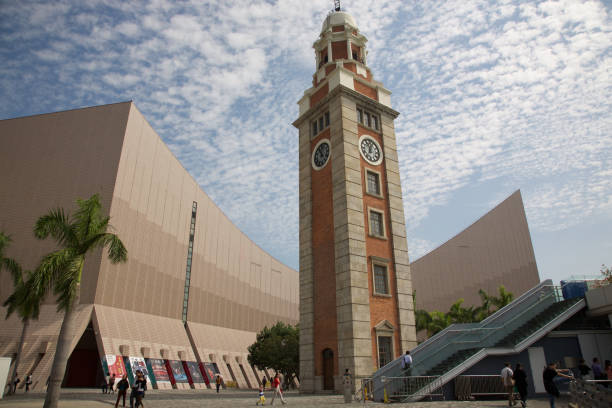BATUMI, GEORGIA - 4th august, 2022: time lapse of Clock Tower on Piazza Square with narrow old town street. Famous sightseeing attraction Adjara region of Georgia