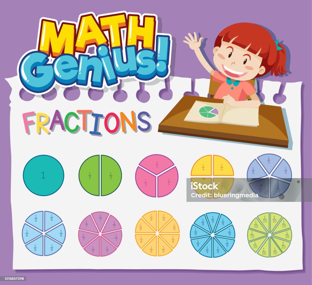 Genius Math Worksheet Worksheet Design For Math Genius With Girl And Fractions Stock ...