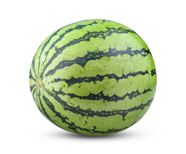 istock water melon isolated on white background. full depth of field 1215863121