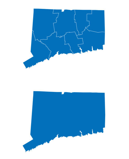 ilustrações, clipart, desenhos animados e ícones de mapa de connecticut - connecticut map