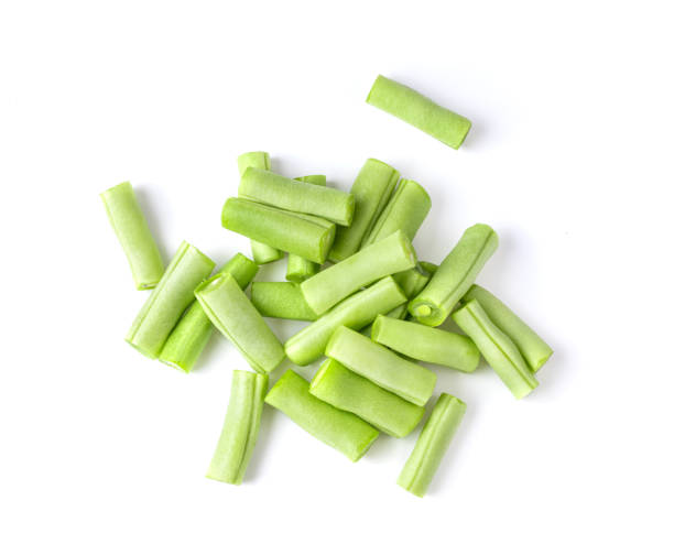 istock Long bean or cowpea isolated on white background. top view 1215865194