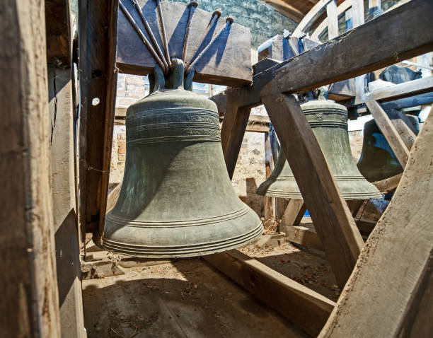 istock Large old bells in a church tower 1215866536