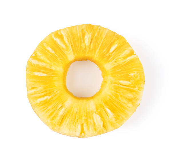 istock pineapple with slices isolated on white background. top view 1215868682
