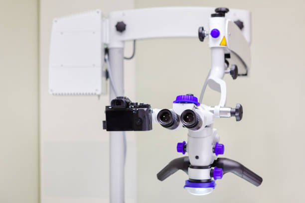 istock Close up of dental microscope. 1215871902