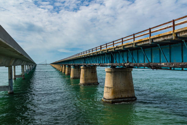 istock Old railway bridge in the Florida Keys 1215873839