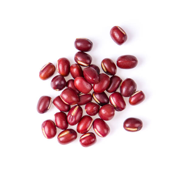 istock red beans adzuki isolated on white background. top view 1215873859