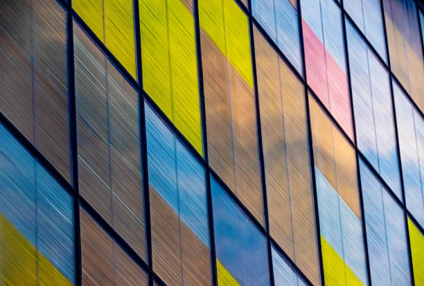 colorful facade of modern building - sanlitun imagens e fotografias de stock