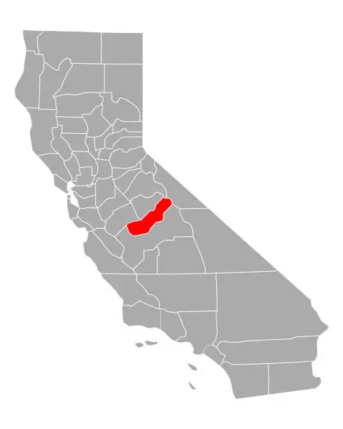 Vector illustration of Map of Madera in California