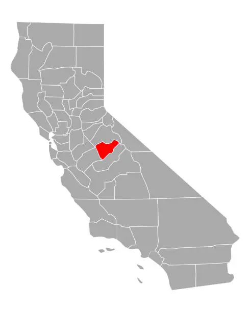 Vector illustration of Map of Mariposa in California