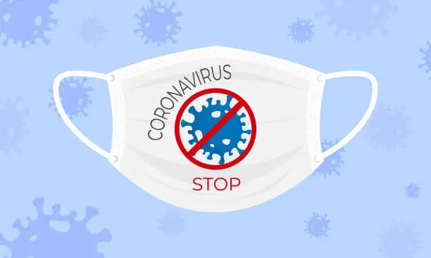 Vector illustration of a medical mask, Coronavirus or Corona virus concept. covid-19