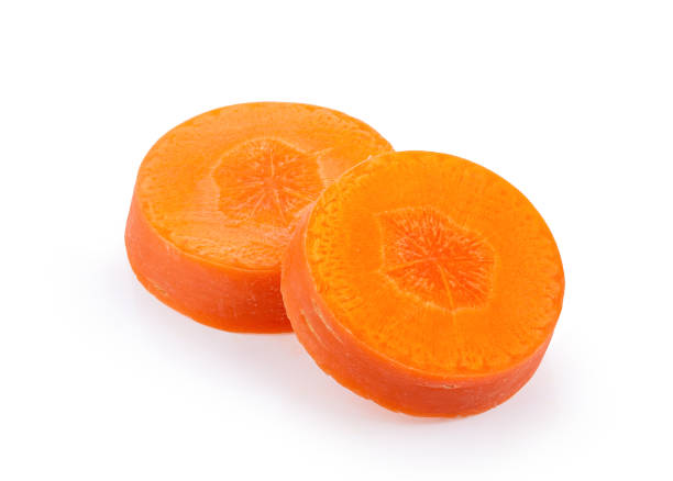 istock Carrot slices isolated on white. Full depth of field 1215881364