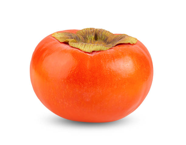 istock ripe persimmons isolated on white background. full depth of field 1215881368