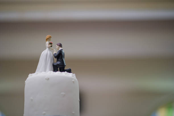 istock wedding doll on cake, love couple, happy concept 1215882062