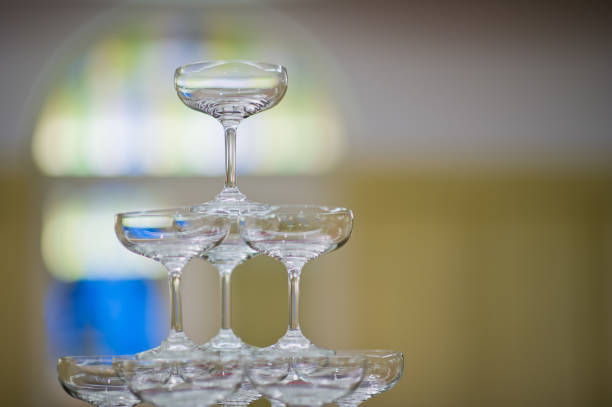 istock empty glasses wine in restaurant, glass water, campaign glass 1215882084