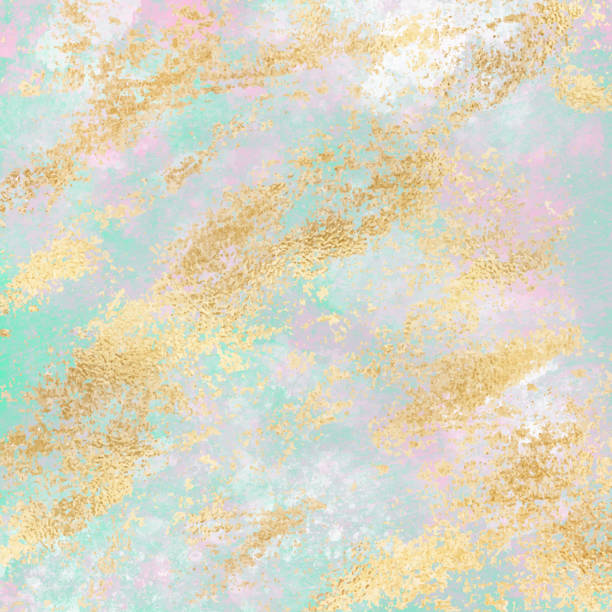 istock Gold Foil Grunge Texture with Painted Background. Abstract Watercolour Background with Bright Color Brush Strokes. Banner design metallic golden texture for greeting cards, party invitation, packaging, surface design. 1215883675