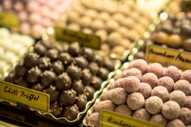 istock Delicious sweets on the show window 1215884926