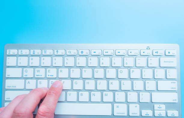 istock Hands on the keyboard close up view 1215887804