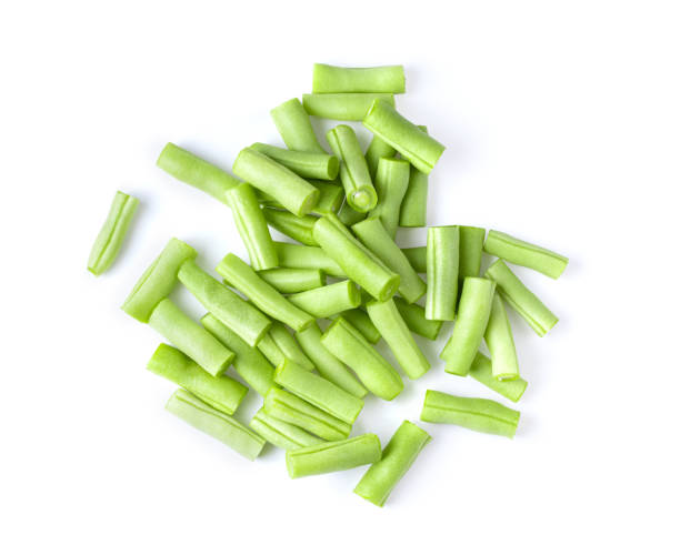 istock Long bean or cowpea  isolated on white background. top view 1215890093