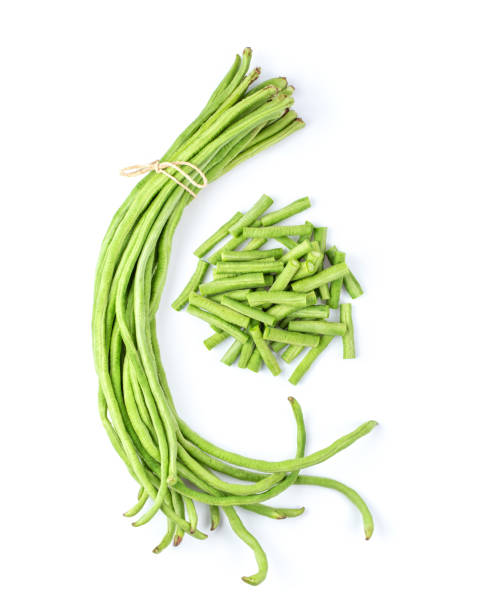 istock long beans isolated on white background. top view 1215890233