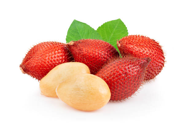 istock Fruit Salak with leaf isolated on white background. full depth of field 1215890276