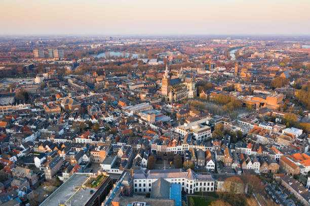 The old city center of Den Bosch seen from above The old city center of Den Bosch seen from above berkel stock pictures, royalty-free photos & images