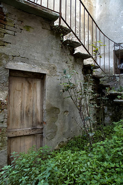 istock Grunge door under staircase 121589281