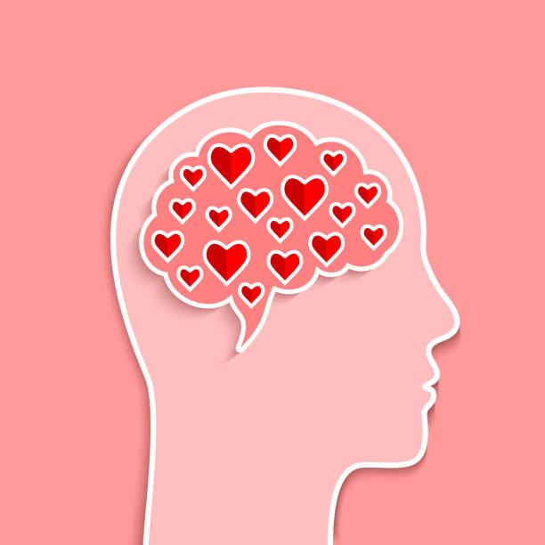 istock Human head and brain full of hearts concept 1215893625