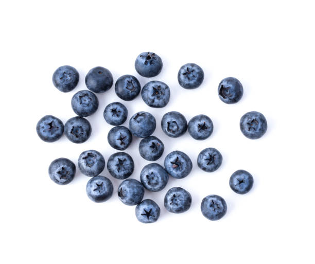istock Blueberries  isolated on white background. top view 1215894242
