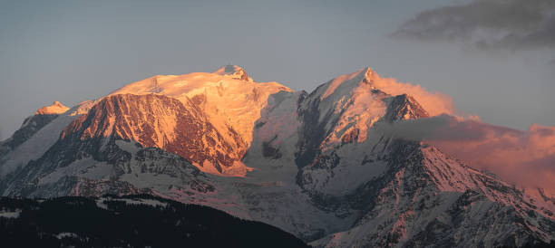 istock Sunset on Mont Blanc mountain, seen from Domancy valley 1215895649
