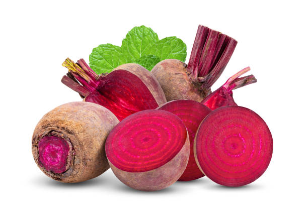 istock beetroot vegetables and a half  isolated on white background. full depth of field 1215895977