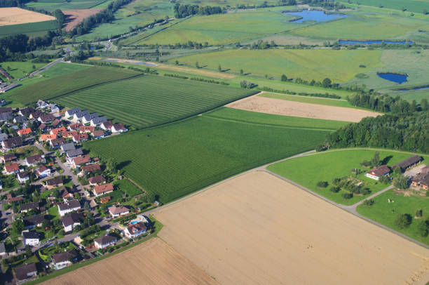 istock aerial view on village 1215898628