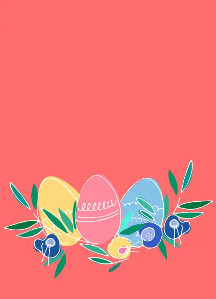 Vector illustration of Vertical background on Easter theme