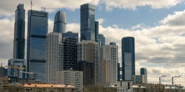 Towers of the Moscow business center stock photo