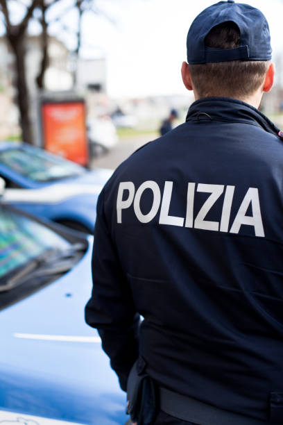 Italian Policeman in Padua stock photo