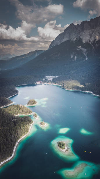 istock Aerial view shot by a drone of the Eibsee 1215909310