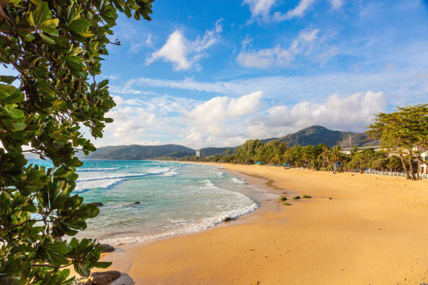 istock Panoramic picture of empty Kamala beach on Phuket in Thailand in summer 1215910619